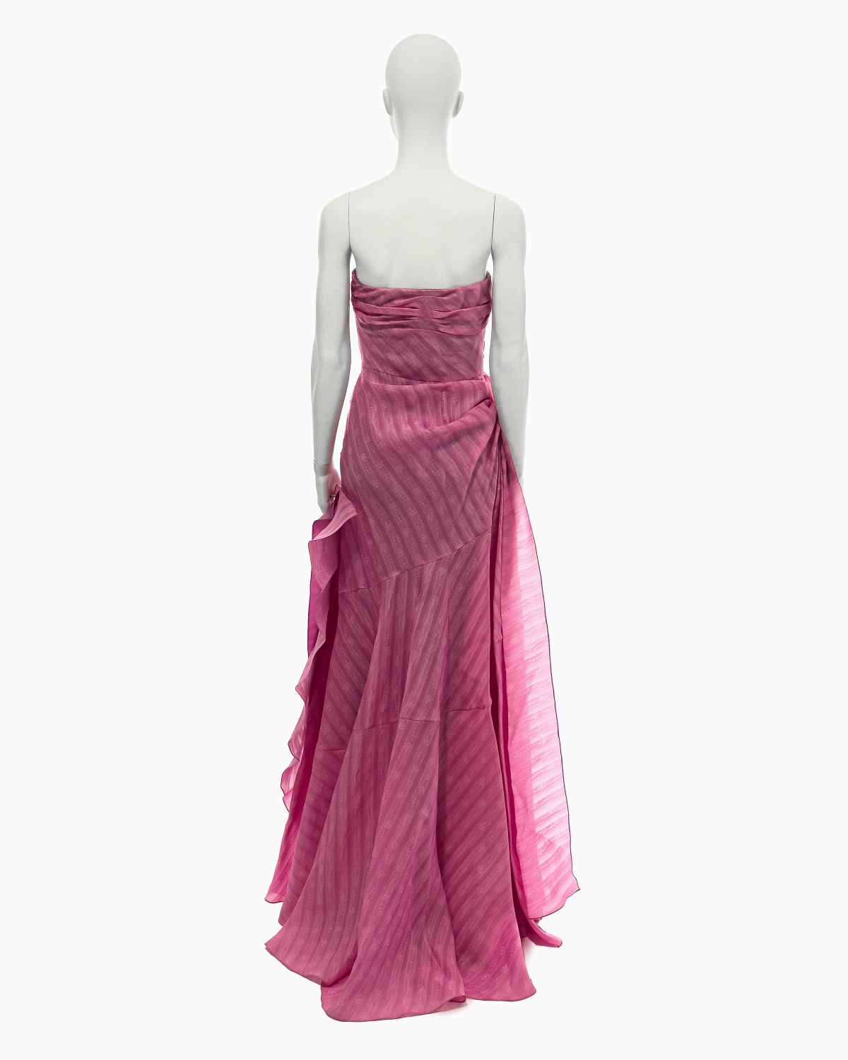 John Galliano Pink Silk Flower-Embellished Gown and Shawl Ensemble, Spring/Summer 2008