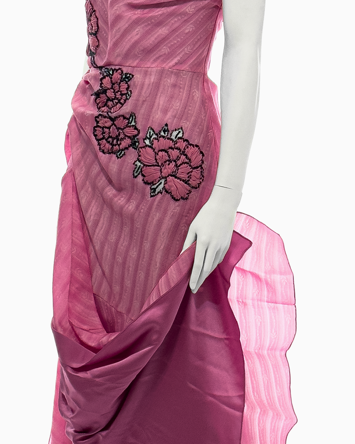John Galliano Pink Silk Flower-Embellished Gown and Shawl Ensemble, Spring/Summer 2008