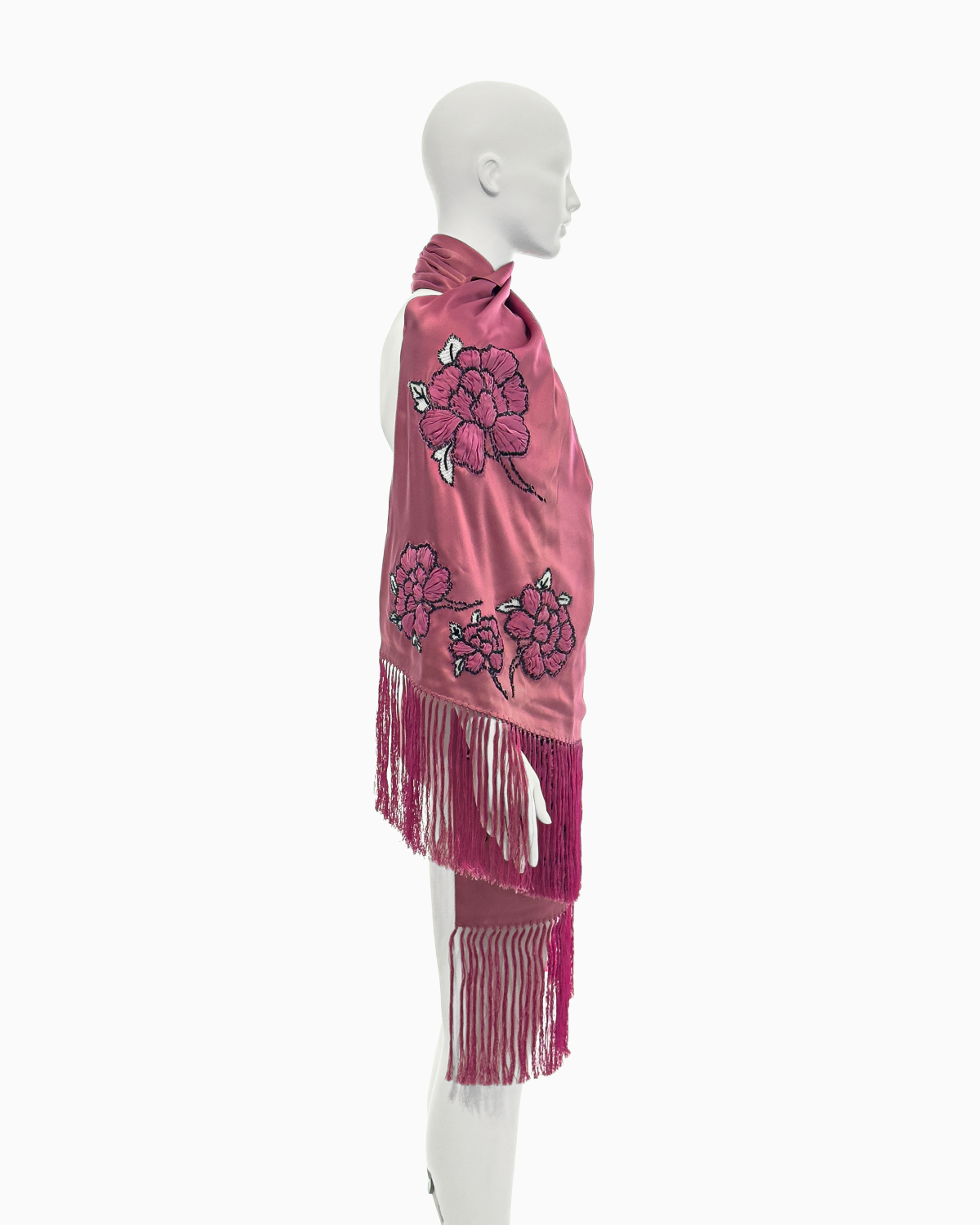 John Galliano Pink Silk Flower-Embellished Gown and Shawl Ensemble, Spring/Summer 2008