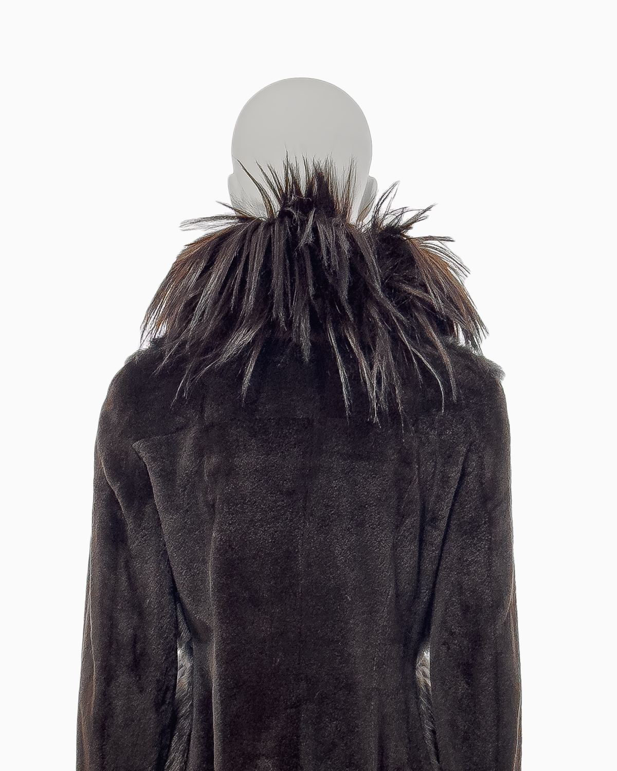 Revillon by Rick Owens Brown Mink and Fisher Jacket with Goat Hair Collar, Fall/Winter 2004