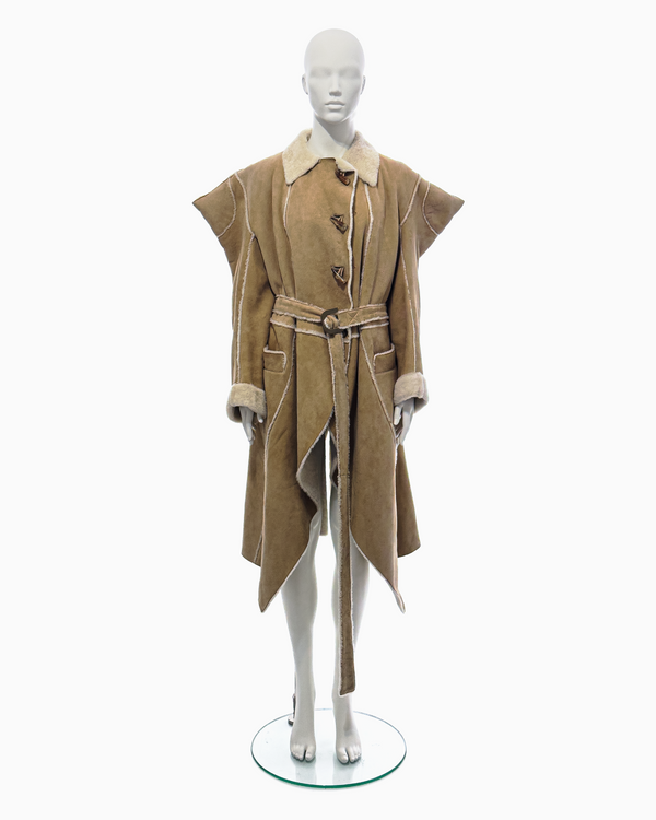 Christian Dior by John Galliano Tan Sheepskin Shearling Fur Coat, Fall/Winter 2002