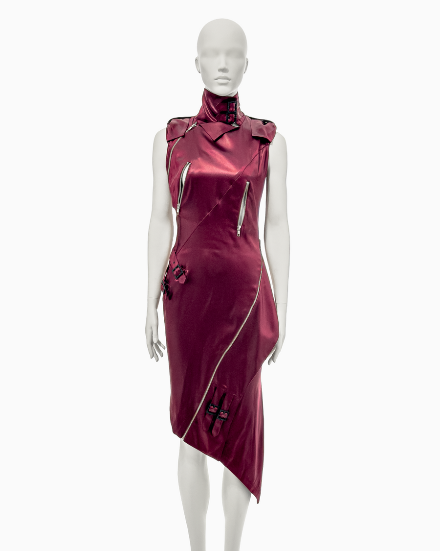 silk dress bondage Gucci Fall 2004 Pleated Bondage Silk Dress QV Archive