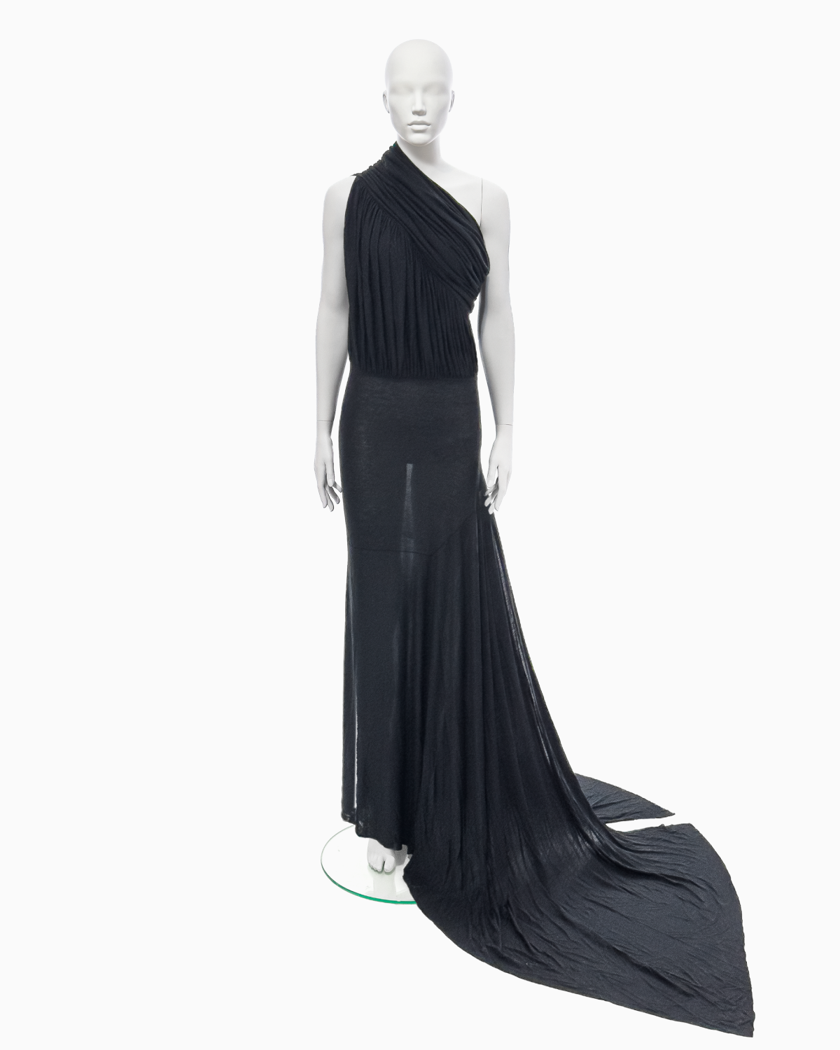 Rick Owens Black Viscose Gown with Side-Slit Train, Fall/Winter 2012 “Mountain”
