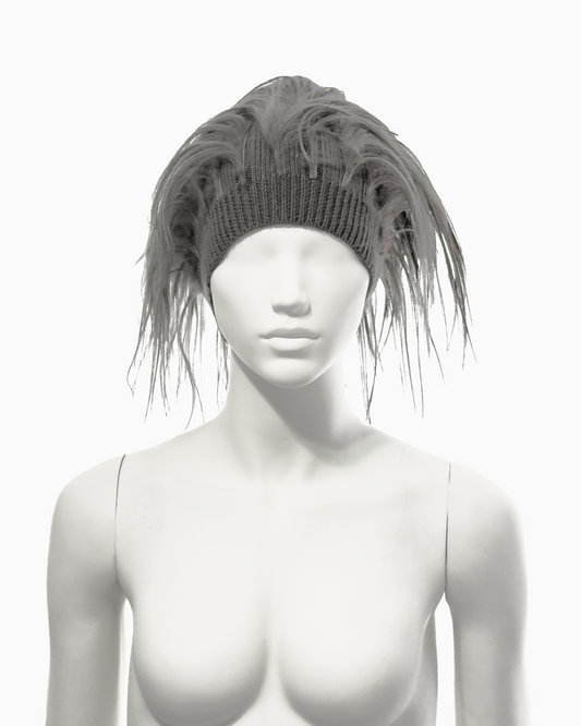 Rick Owens Gray Goat Hair Beanie, Fall/Winter 2008