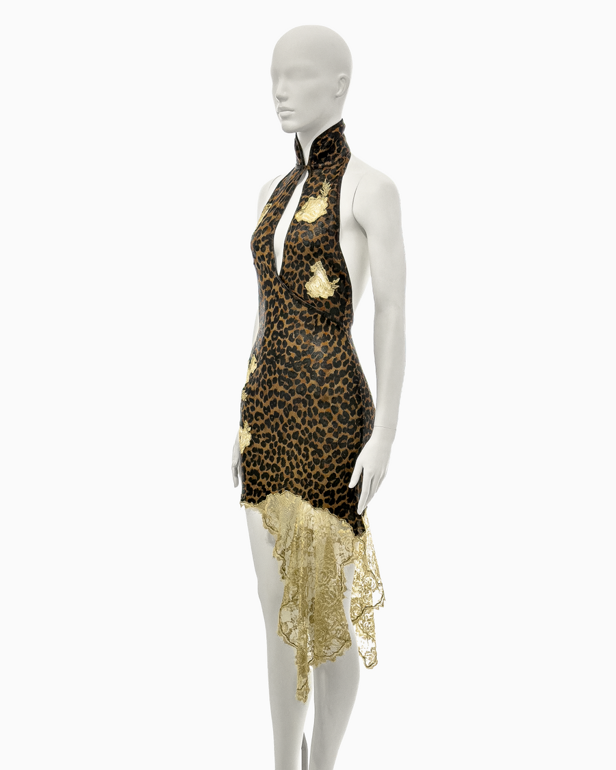 Christian Dior by John Galliano Animal Print Dress with Lace Detail, Fall/Winter 2000 "Fly Girls"