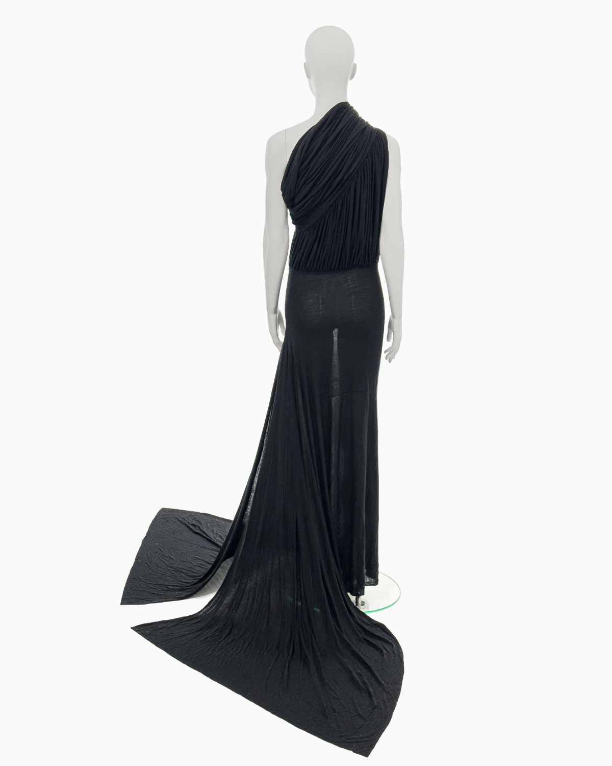 Rick Owens Black Viscose Gown with Side-Slit Train, Fall/Winter 2012 “Mountain”