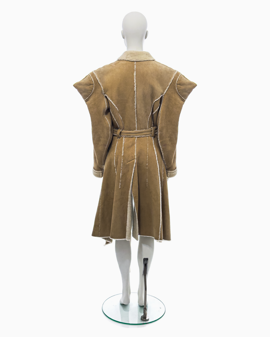 Christian Dior by John Galliano Tan Sheepskin Shearling Fur Coat, Fall/Winter 2002