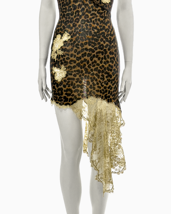 Christian Dior by John Galliano Animal Print Dress with Lace Detail, Fall/Winter 2000 "Fly Girls"