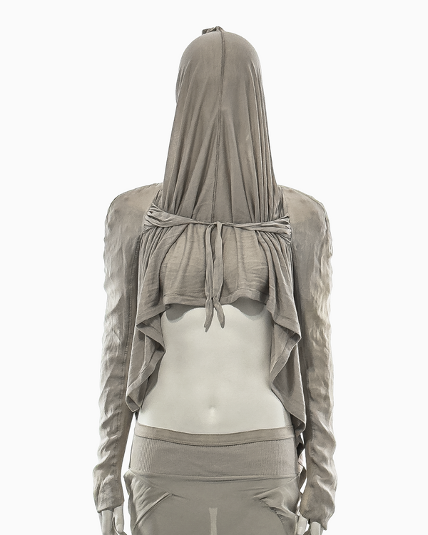 Rick Owens Pearl Rayon Top with Scarfication Sleeves and Pearl Bias-Cut Coba Skirt Ensemble, Spring/Summer 2007 "Wishbone"