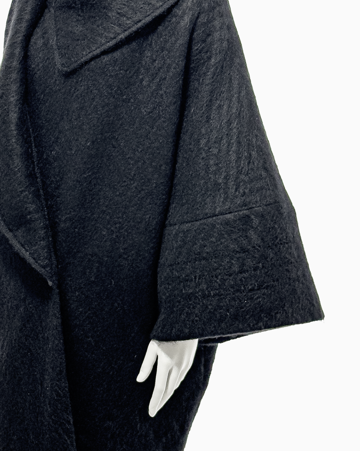 John Galliano Black Mohair Cacoon Coat with Māori Motifs, Fall/Winter 1999 "Māori"