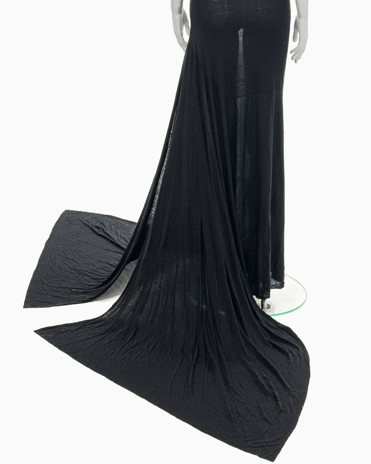 Rick Owens Black Viscose Gown with Side-Slit Train, Fall/Winter 2012 “Mountain”