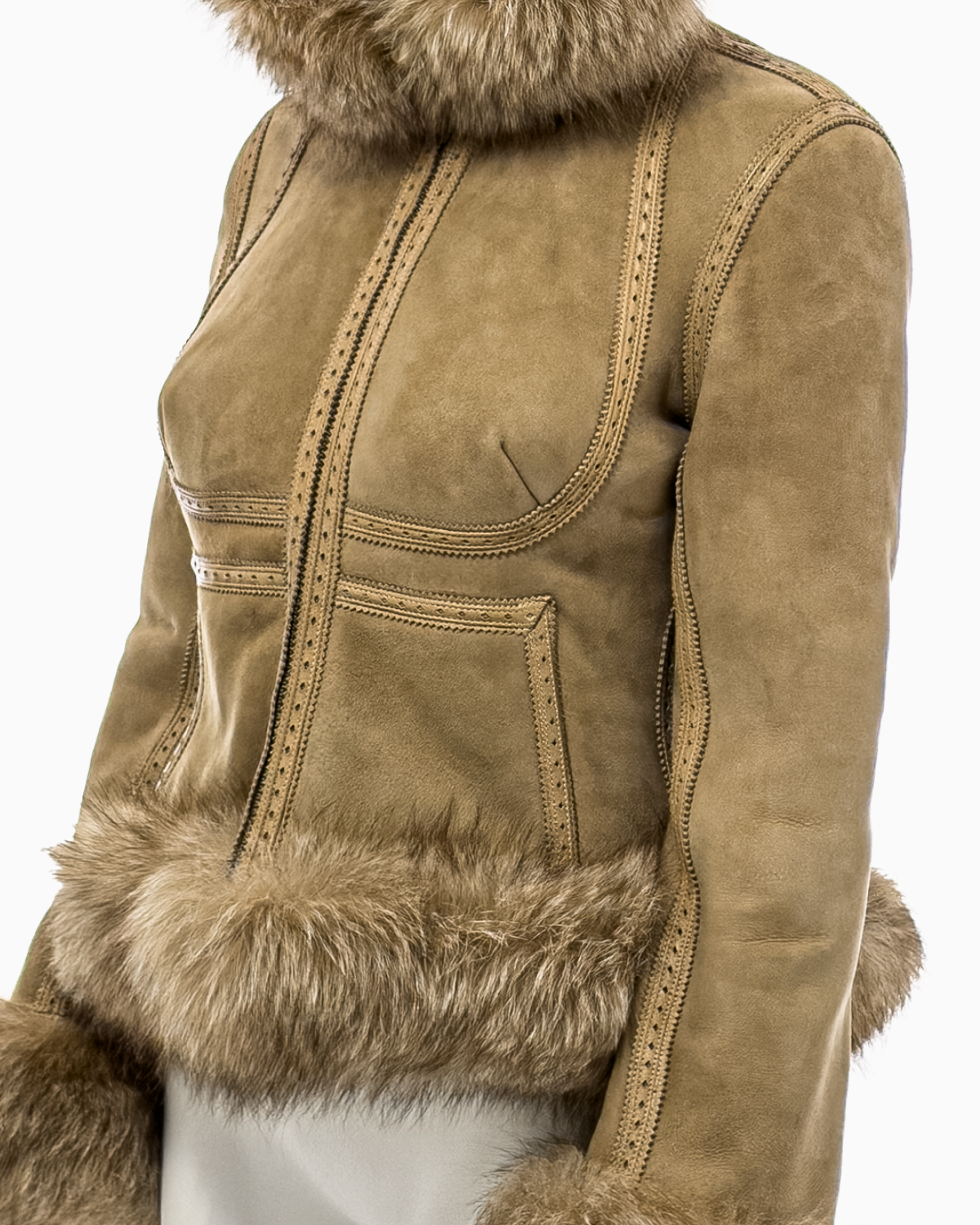 Alexander McQueen Brown Shearling Fur Jacket, Fall/Winter 2003