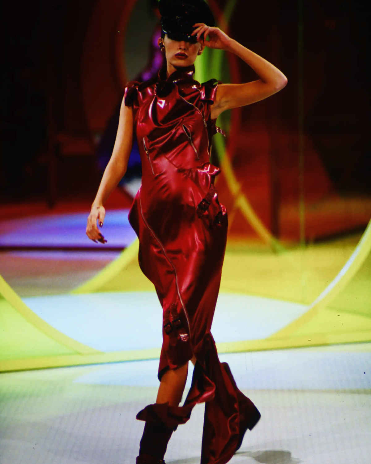 John Galliano Red Silk Hardcore Bondage Dress, Spring/Summer 2000